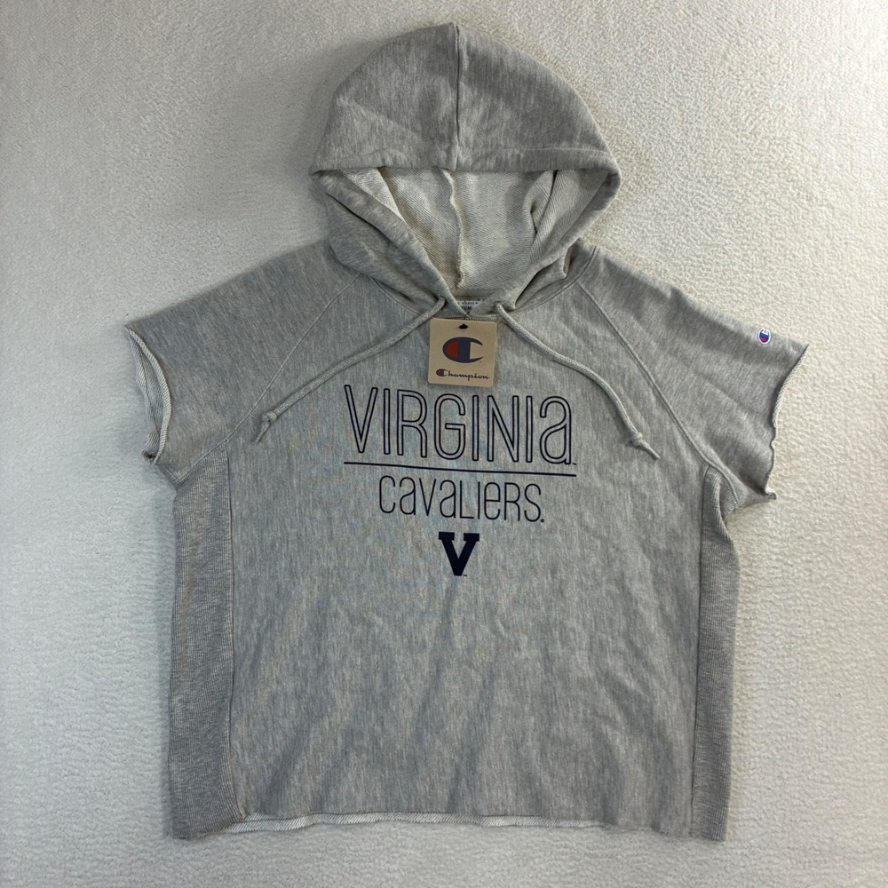 Champion Reverse Weave‎ Virginia Cavaliers Cutoff Hoodie Women M Sleeveless NWT